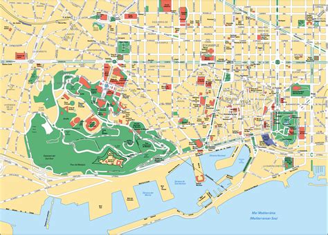 barcelona map with tourist attractions